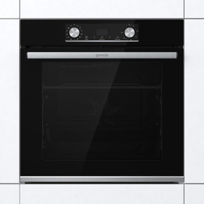 Gorenje Духова шафа електрична, 77л, A+, дисплей, IconLed, пара, макс.темпер.-300, чорний