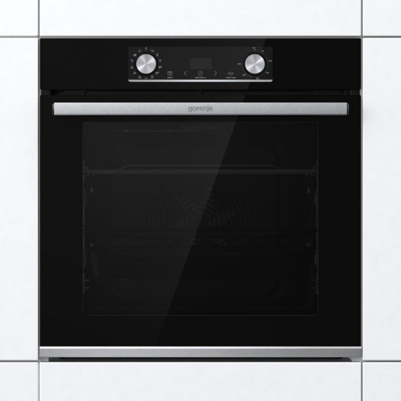 Gorenje Духова шафа електрична, 77л, A+, дисплей, IconLed, пара, макс.темпер.-300, чорний