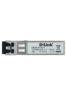 D-Link Трансивер DEM-310GT SFP, 1x1000BaseLX. SM 10км, LC (10шт/уп)