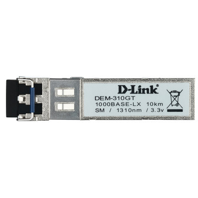 D-Link Трансівер DEM-310GT SFP, 1x1000BaseLX. SM 10км, LC (10шт/уп)