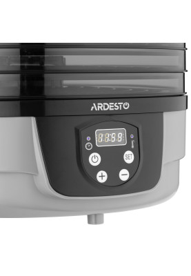 ARDESTO Сушарка для продуктів FDB-532TTC, 250Вт, піддонів -5x3см, діаметр-32см, макс-70°С, таймер, електр.