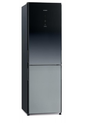 Hitachi Холодильник з нижн. мороз., 190x60х65, холод.відд.-215л, мороз.відд.-115л, 2дв., А++, NF, інв., зона нульова, градац.сір.(скло)