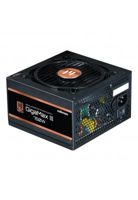 Zalman Блок живлення Gigamax 3 (750W) 88% 80+ Bronze 120мм 1xMB 24pin(20+4) 2xCPU (8pin(4+4)+8pin) 3xMolex 6xSATA 4xPCIe 8pin(6+2) 1x12VHPW