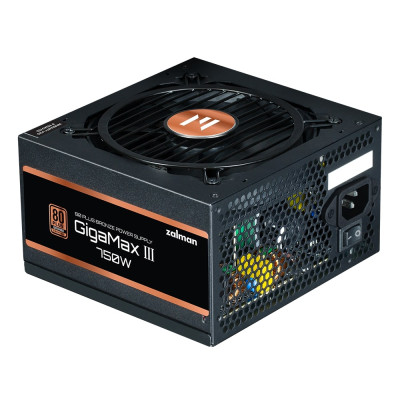 Zalman Блок живлення Gigamax 3 (750W) 88% 80+ Bronze 120мм 1xMB 24pin(20+4) 2xCPU (8pin(4+4)+8pin) 3xMolex 6xSATA 4xPCIe 8pin(6+2) 1x12VHPW