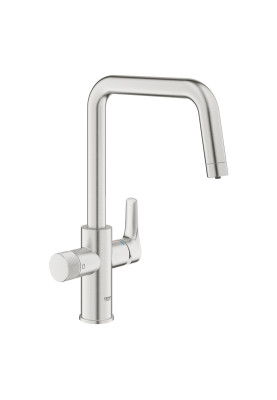 Grohe Змішувач для кухні Blue Pure Start, довж.виливу - 223мм, поворотний, 1+1 фільтр, супер сталь