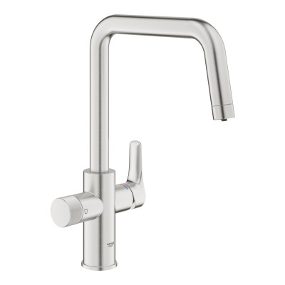 Grohe Змішувач для кухні Blue Pure Start, довж.виливу - 223мм, поворотний, 1+1 фільтр, супер сталь