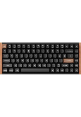 Keychron Клавіатура механічна K2HE 81Key, Gateron Double-Rail Magnetic Nebula, WL/BT/USB-A, QMK, Hot-swap, RGB, дерево, чорний