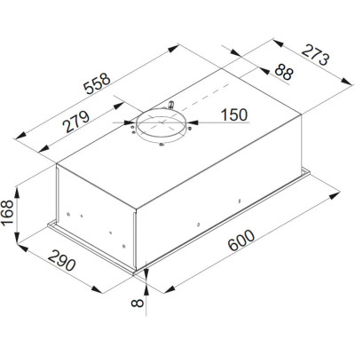 Hansa Витяжка вбудована, 60 см, 600м.куб/год, білий