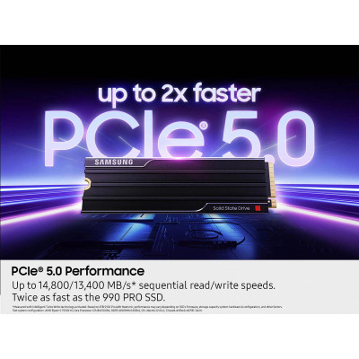 Samsung Накопичувач SSD Samsung M.2 8TB PCIe 5.0 9100PRO + радіатор Samsung Накопичувач SSD Samsung M.2 8TB PCIe 5.0 9100PRO + радіатор
