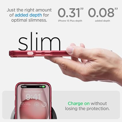 Spigen Чохол для Apple iPhone 15 Plus Ultra Hybrid, Red Crystal