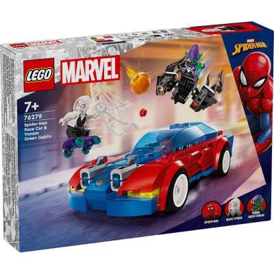 LEGO Конструктор Marvel Автомобіль для перегонів Людини-Павука та Зелений Гоблін з ядом Венома