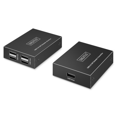 Digitus Подовжувач DIGITUS USB 2.0, для використання з кабелем Cat6, до 150 м, 4 х USB-A, чорний