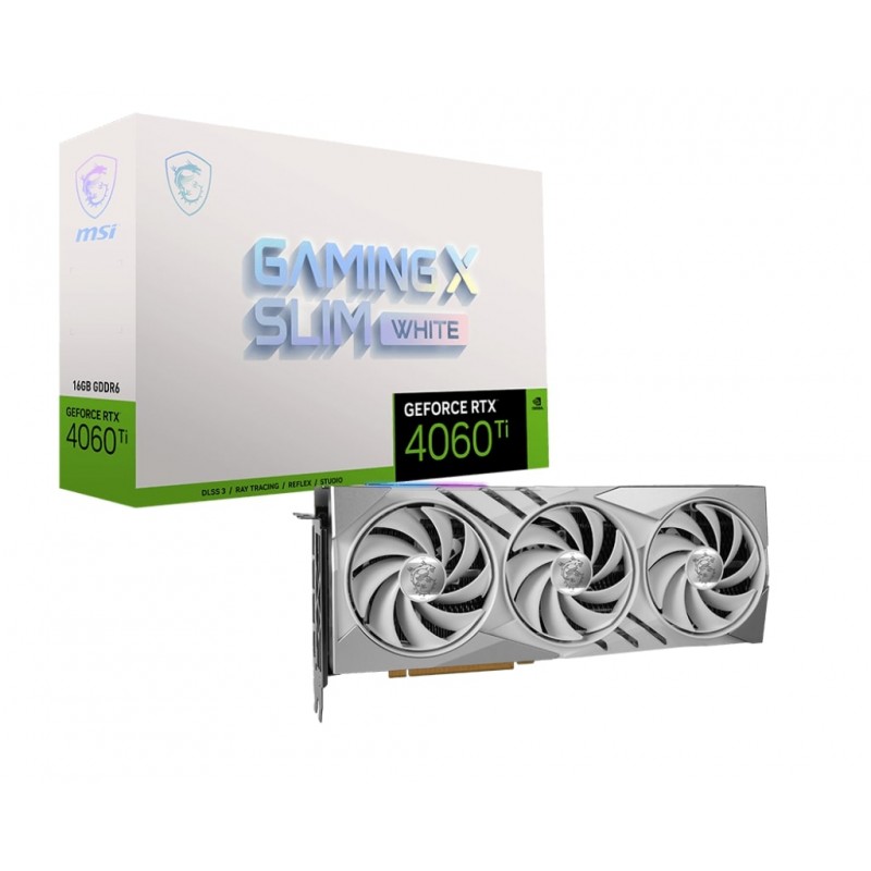 MSI Відеокарта GeForce RTX 4060 Ti 16GB GDDR6 GAMING X SLIM WHITE