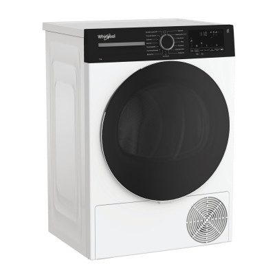 Whirlpool Сушильна машина Whirlpool тепловий насос, 8кг, A++, 54,5см, дисплей, люк чорний, білий