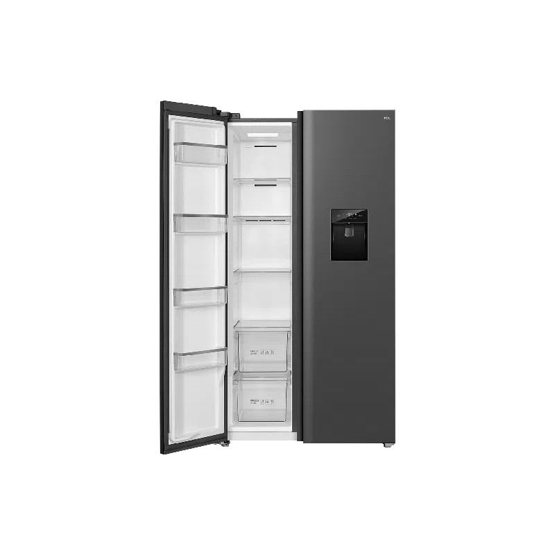 TCL Холодильник SBS, 177х92х63см, 2 дв., Х- 322л, М- 181л, A++, NF, диспенсер, нерж