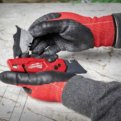 Milwaukee Ніж будівельний трапецевидний складаний Fastback, лезо 18мм, корпус комбінований, і зберіганням лез