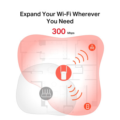 Mercusys Розширювач покриття WiFi ME12 N300