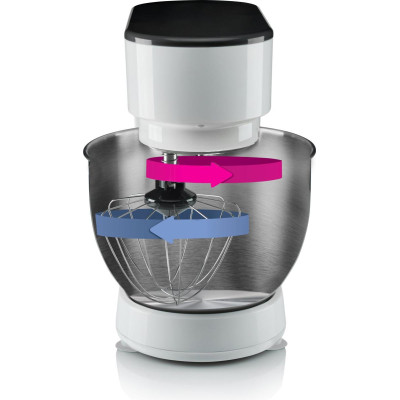 Gorenje Кухонна машина 600Вт, чаша-метал, корпус-пластик, насадок-3, білий