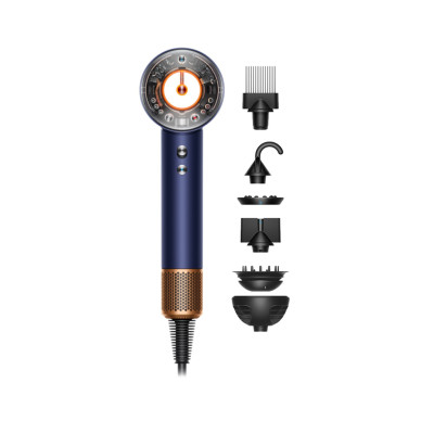 Dyson Фен Dyson HD16 Supersonic Nural Prussian Blue/Rich Copper, 1600Вт, 3 режими, 5 насадок, іонізація, хол. обдув, синій