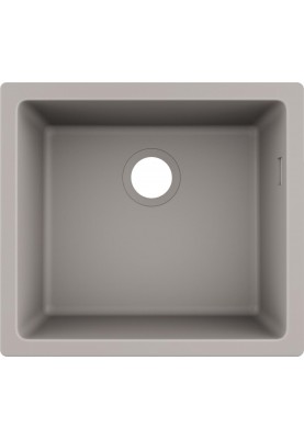 Hansgrohe Мийка кухонна S51, граніт, квадрат, без крила, 500х450х190мм, чаша - 1, врізна, S510-U450, сірий бетон