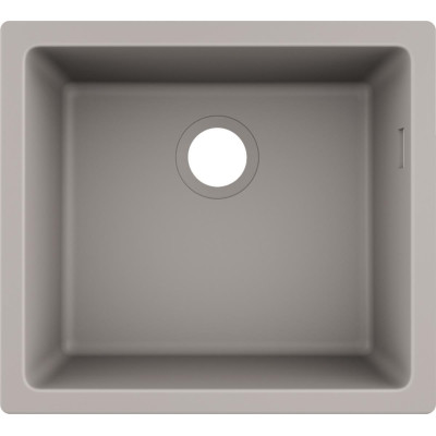 Hansgrohe Мийка кухонна S51, граніт, квадрат, без крила, 500х450х190мм, чаша - 1, врізна, S510-U450, сірий бетон