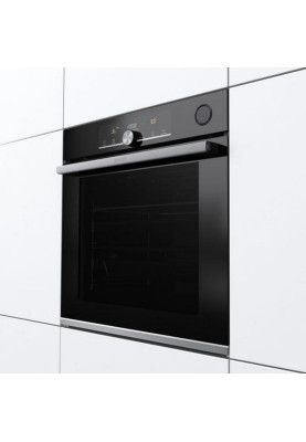 Gorenje Духова шафа електрична, 77л, A+, TouchFree, пара, дисплей, Wi-Fi керування, піроліз, готув. на різн рівнях, нерж