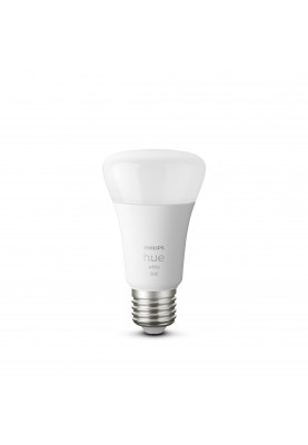 Philips Hue Лампа розумна E27, 9W(60Вт), 2700K, White, ZigBee, Bluetooth, димування