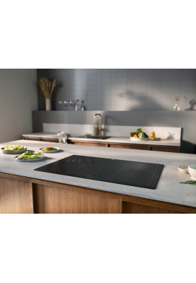 Electrolux Варильна поверхня індукційна, 80см, розширена зона, датчик кипіння, датчик смаження, сенсорний дисплей, Hob2Hood, чорний