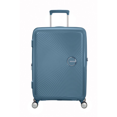 American Tourister Валіза American Tourister, Soundbox, поліпропілен, середня, 67см, 71.5/81л, TSA, 4 колеса, EXP, сіро-синій