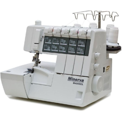 Minerva Коверлок M4000CL, 120Вт, 20 оп., (5, 4, 3, 2-х ниткові шви), білий