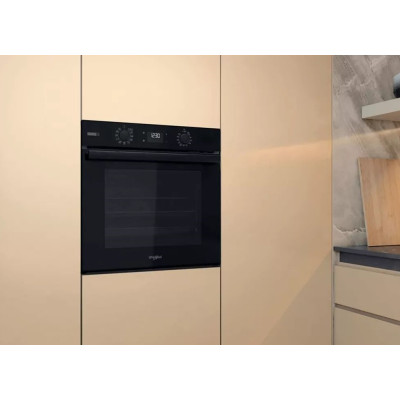 Whirlpool Духова шафа електрична, 71л, A+, дисплей, конвекція, телескопічні напрямні, пара, чорний