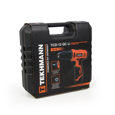 TEKHMANN Шурупокрут-дриль акумуляторний TCD-12 QC Li 12В 1х1.5А·год 28Нм 400·1400об·хв 1кг