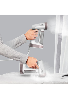 Tefal Відпарювач компактний Pure Force 2в1, 1800Вт, 180мл, постійна пара - 35гр, керам. підошва, білий