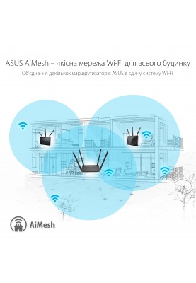 ASUS Маршрутизатор RT-AX1800U 3xGE LAN 1xGE WAN 1xUSB 3.0 MU-MIMO OFDMA MESH