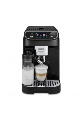 Delonghi Кавомашина Magnifica Plus, 1.8л, зерно+мелена, автомат.капуч, дисплей, авторецептів -15, чорний