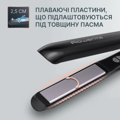 Rowenta Випрямляч Optiliss +, >240Вт, темп.режимів-10, 140-230С, кераміка, турмалін, чорний