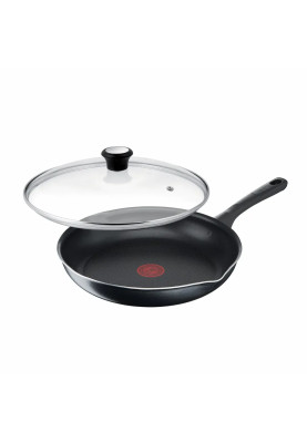 Tefal Сковорода з кришкою Day by Day, 28см, з кришкою, алюміній, бакеліт, скло, чорний
