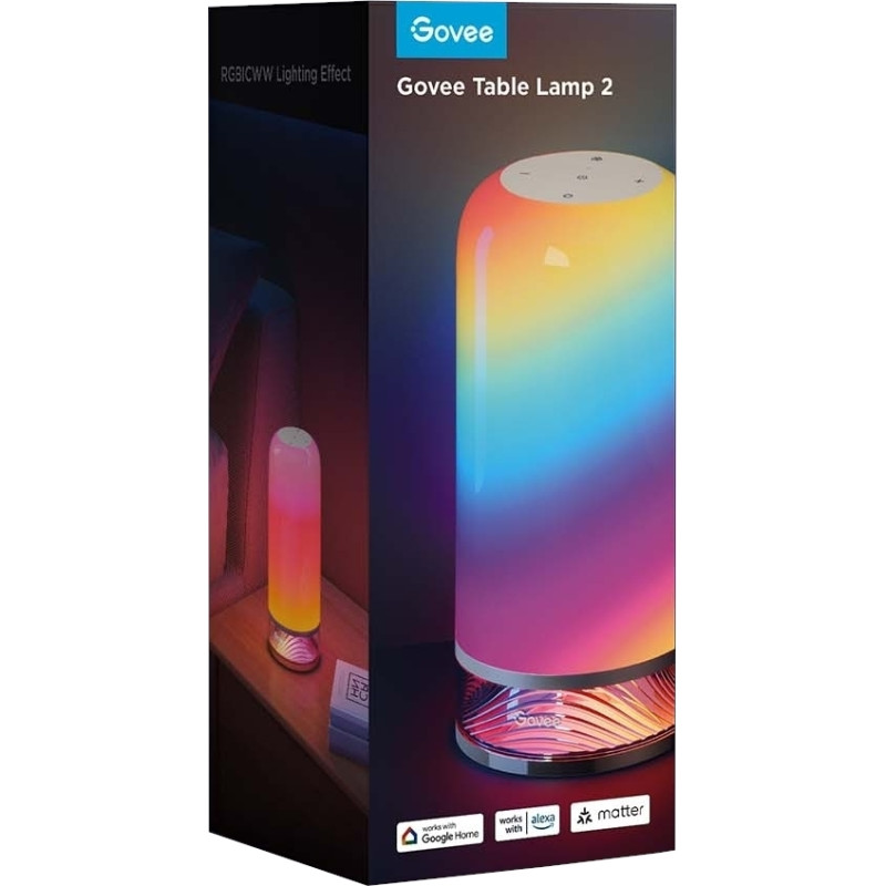 Govee Настільний світильник розумний H6022 Table Lamp 2, RGBICWW, WI-FI/Bluetooth, білий