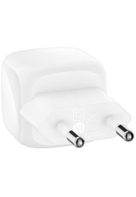 Belkin Зарядний пристрій мережевий 30Вт USB-С PD PPS, кабель USB-С > USB-C, 1м, PVC, білий