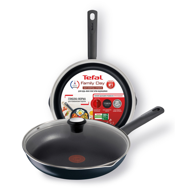 Tefal Сковорідка з кришкою Family Day 28 см