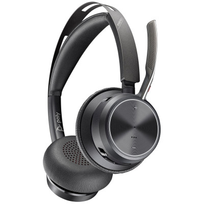 Poly Гарнітура комп'ютерна стерео On-ear Voyager Focus 2, USB-A, Bluetooth, всеспрямований, ANC, Acoustic fence, чорний