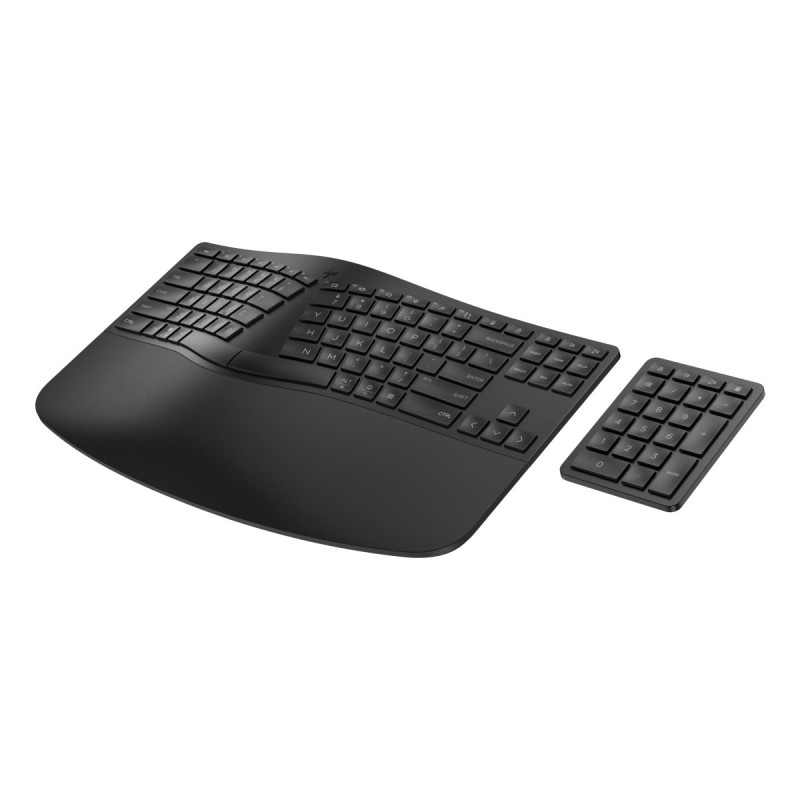 HP Клавіатура мембранна 960 BLK Ergonomic split-zone, 112key, BT, EN/UK, чорний