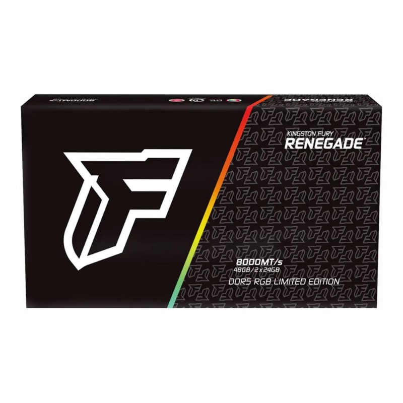 Kingston Пам'ять ПК DDR5 48GB KIT (24GBx2) 8000 FURY Renegade RGB LE XMP