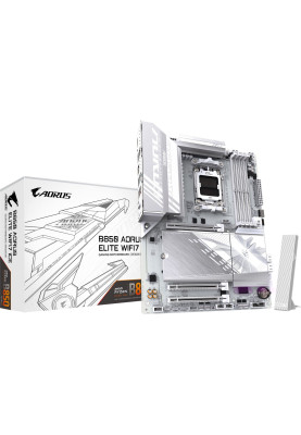 Gigabyte Материнська плата B850 A ELITE WF7 ICE sAM5 B850 4xDDR5 M.2 Wi-Fi BT DP Type-C ATX