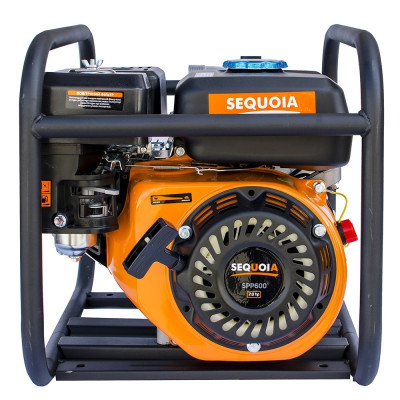 SEQUOIA Мотопомпа бензинова SEQUOIA SPP600 для чистої води, 5.15кВт/7.0к.с., 600л/хв, висота 30м, 5мм, бак 3.5л, діаметр патрубків 2"/50мм, ручний старт, 20.73