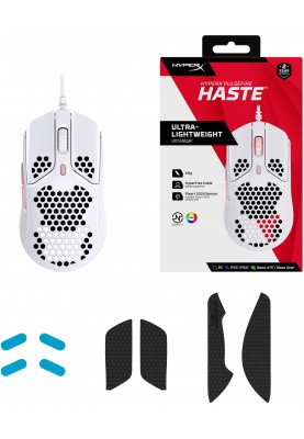 HyperX Миша Pulsefire Haste USB, White/Pink