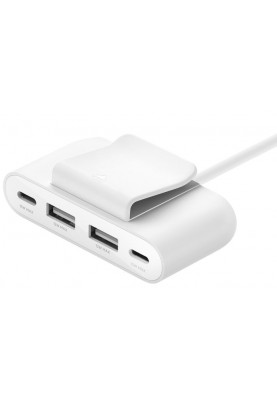 Belkin Адаптер 2хUSB-C/2хUSB-A, 2м, білий