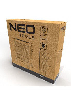 Neo Tools Обігрівач інфрачервоний, 1200Вт, кварцовий нагрів. елемент, чорний