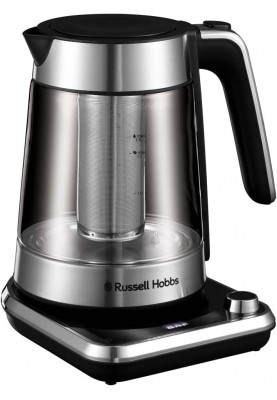 Russell Hobbs Електрочайник Attentiv Kettle, 1.7л, Strix, скло, база зі сховищем для шнура, сірий