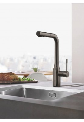 Grohe Змішувач для кухні Essence, довж.виливу - 204мм, поворотний/витяжний, 1важіль, графіт